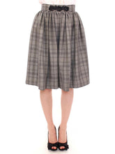 NOEMI ALEMΓN Gray Checkered Wool Shorts Skirt -   -  NOEMI ALEMΓN.